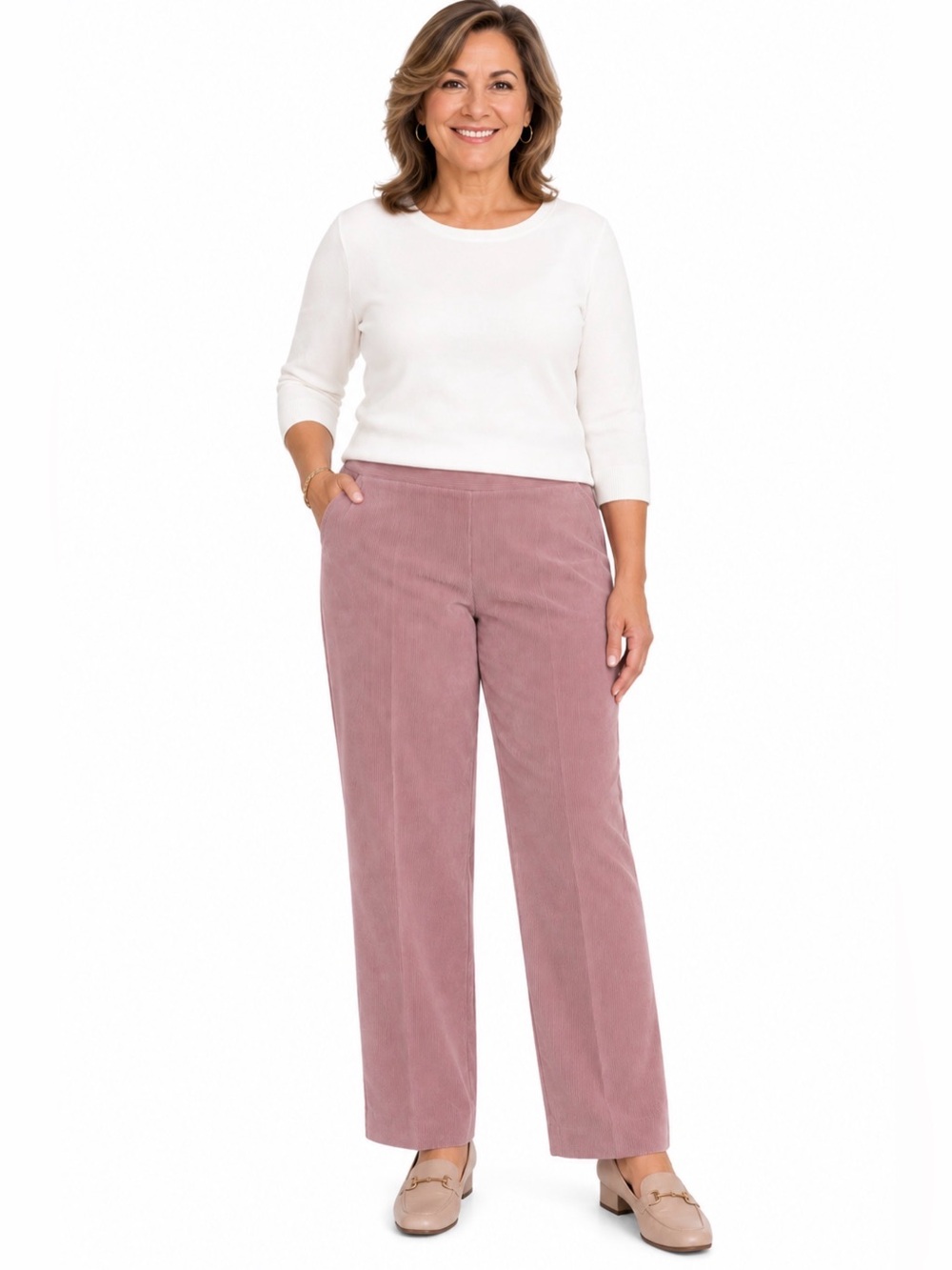 Alfred Dunner Rose Corduroy Straight-Leg Pants